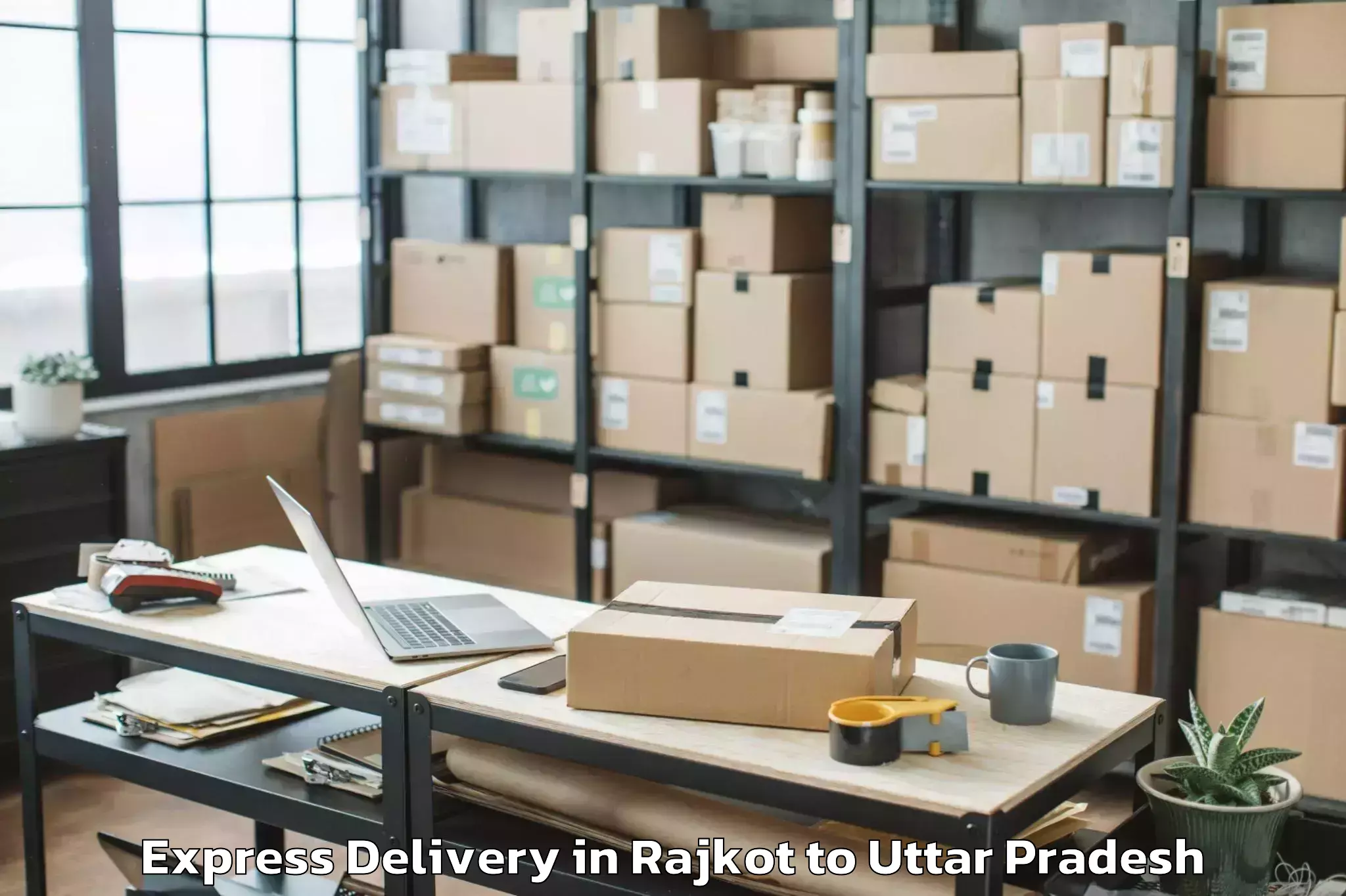 Discover Rajkot to Soraon Express Delivery